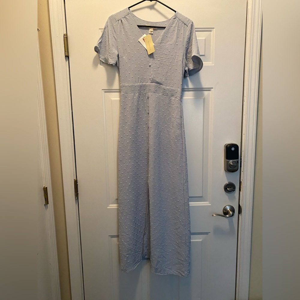 NEW WITH TAG! MONTEAU BABY BLUE DRESS WITH FRONT SLIT. SIZE M!